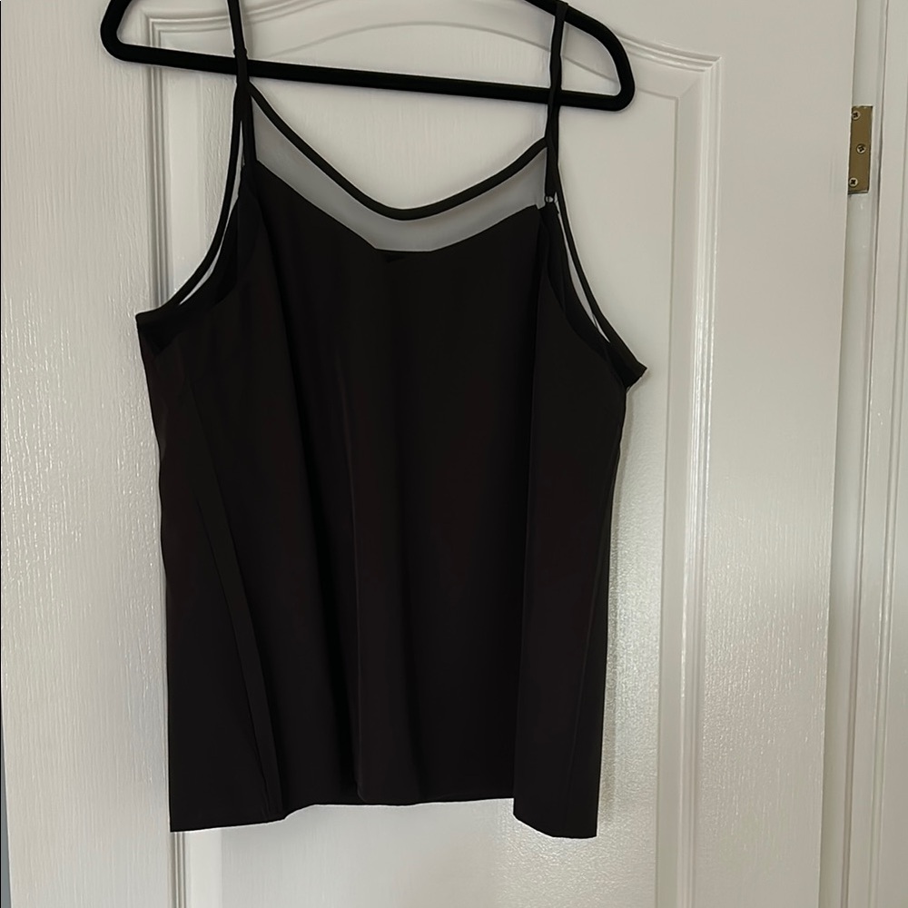 Black camisole with veil trim